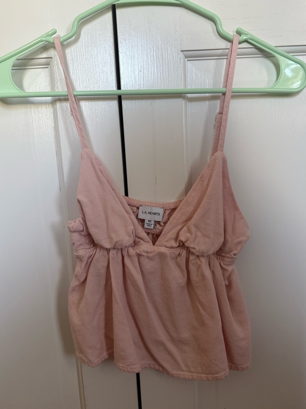 La Hearts Light Pink Gathered V-Neck Cami